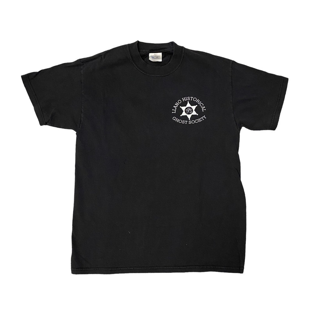 LLANNO Historical Ghost Society Mens Crew Neck Tee Short Sleeve Black SZ Medium